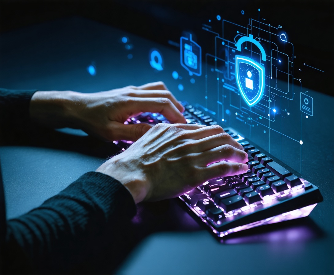 Инженер AI Learning Lab работает с зашифрованными данными