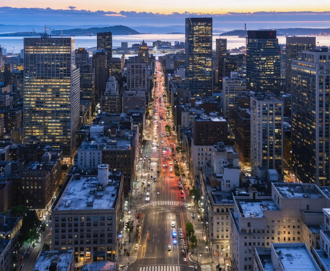 Вид на город Сан-Франциско, расположение офиса AI Learning Lab